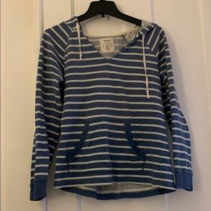 blue and white striped hoodie